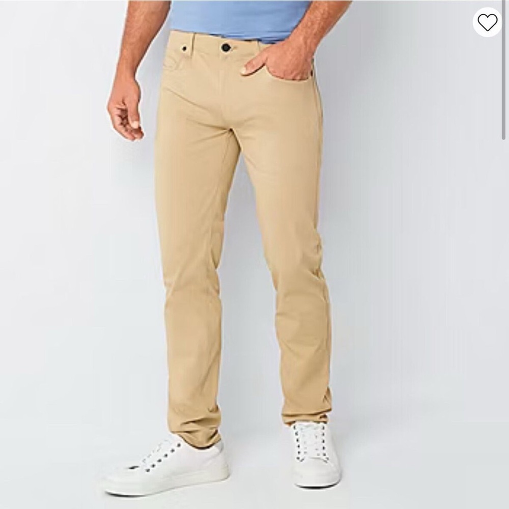 NWT Stylus khaki cream 5 pocket pants